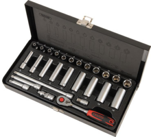 Hylsnyckelsats Tecos T-0627M 1/4 tum
