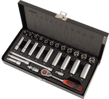 Hylsnyckelsats Tecos T-0627M 1/4 tum