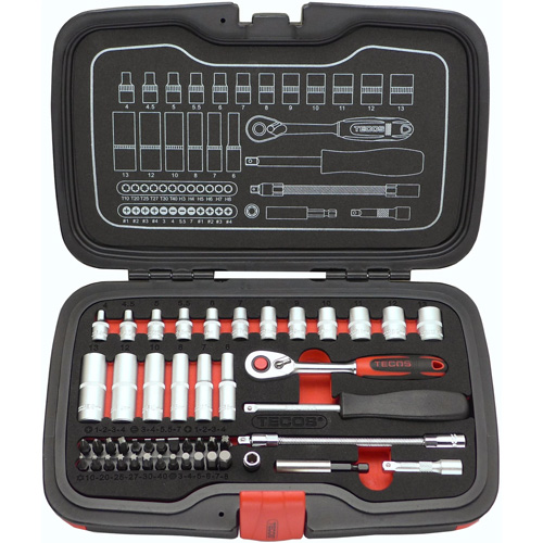 Hylsnyckelsats Tecos T-1848 1/4 tum