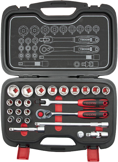Hylsnyckelsats Tecos T-2024 1/2 tum