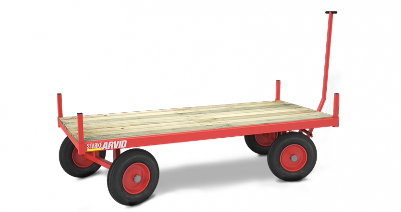 Flakvagn 1560x670mm Max 1000kg, fyrhjulsstyrning Starke Arvid